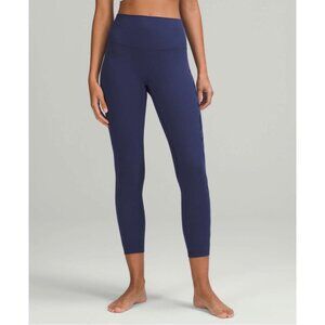 Lululemon Align High Rise Graphic Logo Leggings Night Sea Size 8
